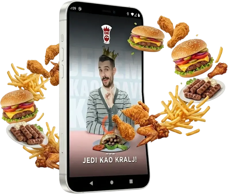 KING mobilna aplikacija s ponudom jela